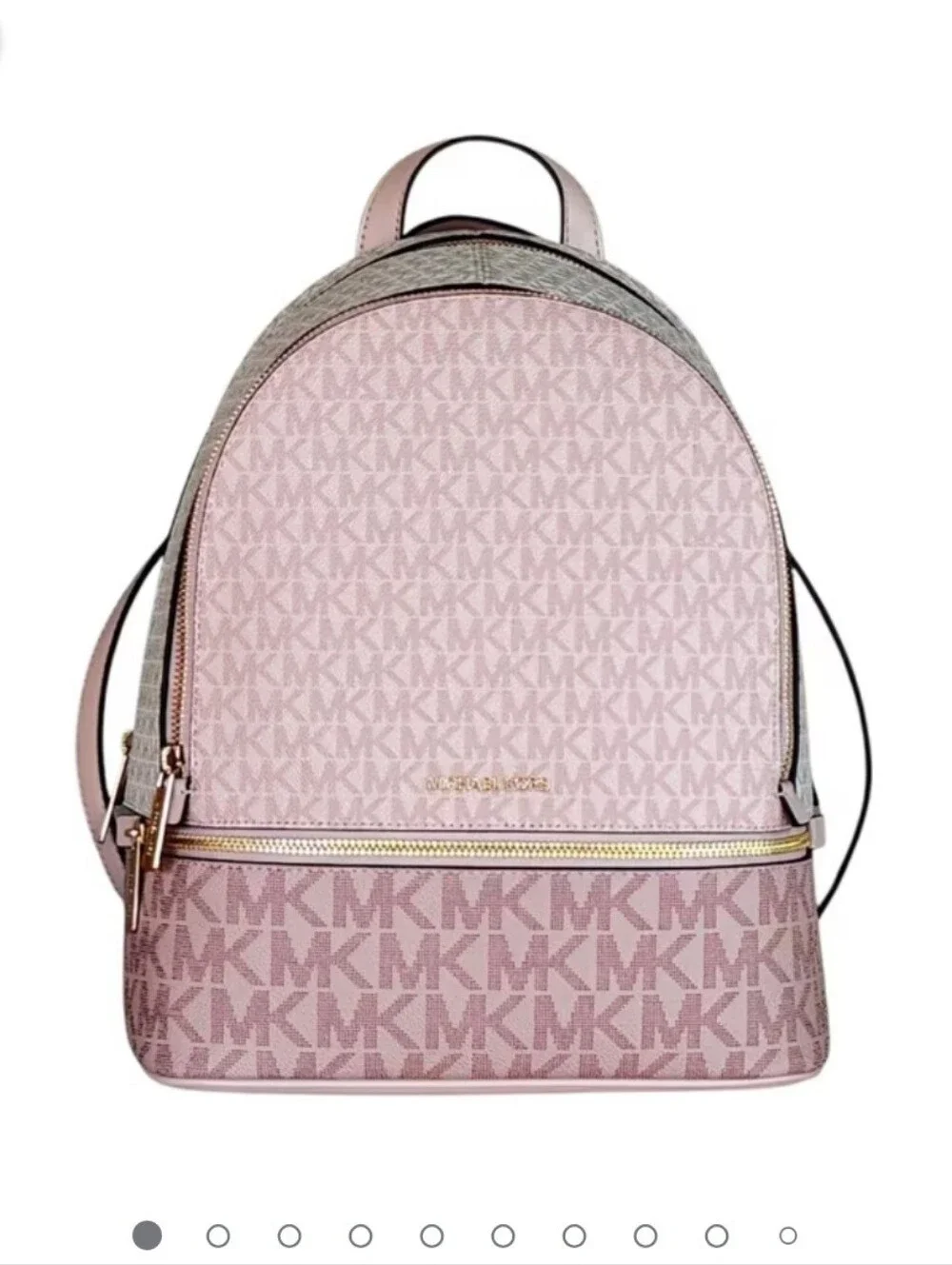 Michael Kors Pink MK Logo Backpack with Gold Hardware